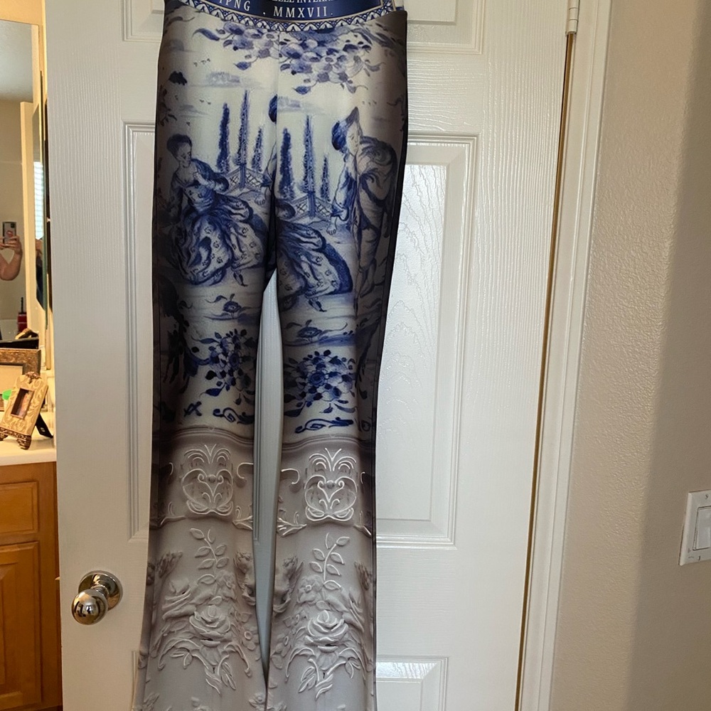 Elegant Blue and White Women's Pants